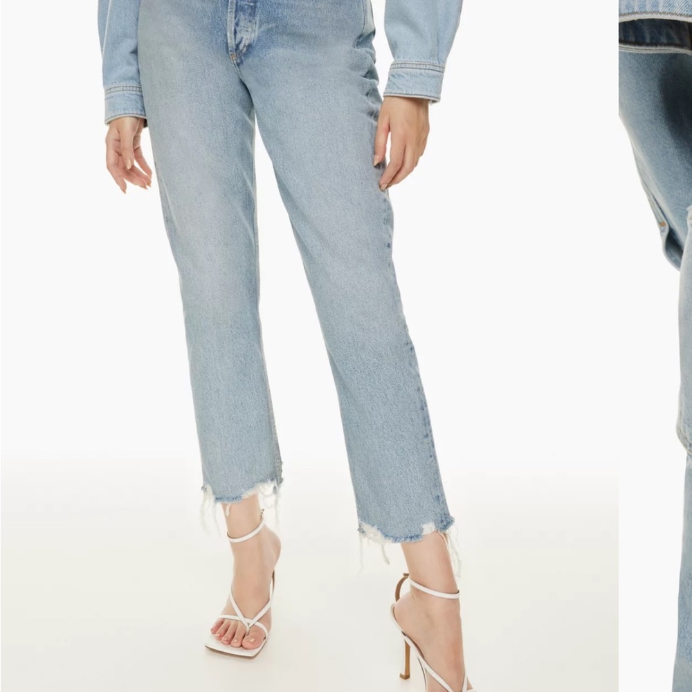 Agolde Riley jeans, size 26. Worn once… then I got pregnant.